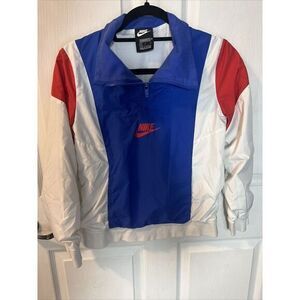 Nike Boys' Amplify 1/2 Zip Woven Poplin Jacket Top Size Lg Sportswear Retro Look
